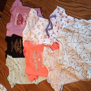 Onesies baby girl 8 piece three to six months short sleeve and one long sleeve b